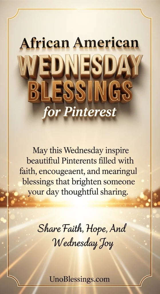African American Wednesday Blessings for Pinterest