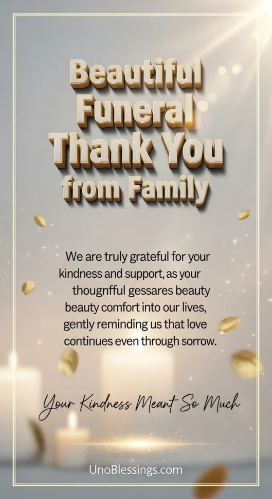 Beautiful Funeral Thank You Message from Family