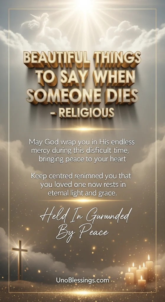 Beautiful Things to Say When Someone Dies – Religious