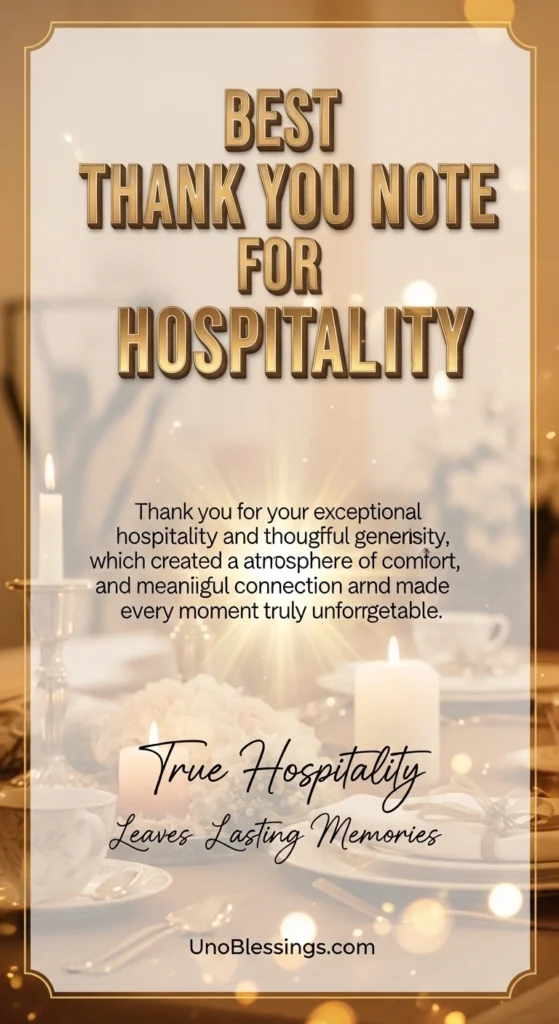 Best Thank You Note for Hospitality