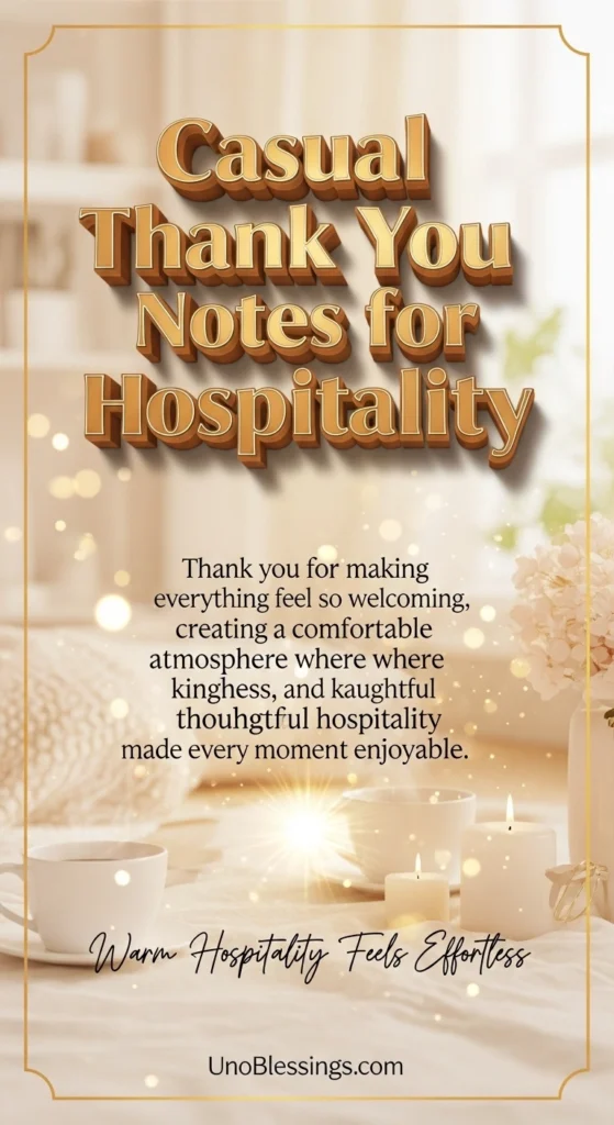 Casual Thank You Notes for Hospitality