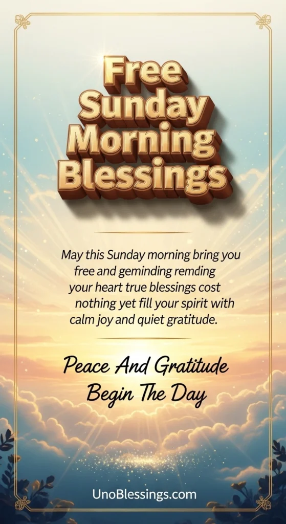 Free Sunday Morning Blessings