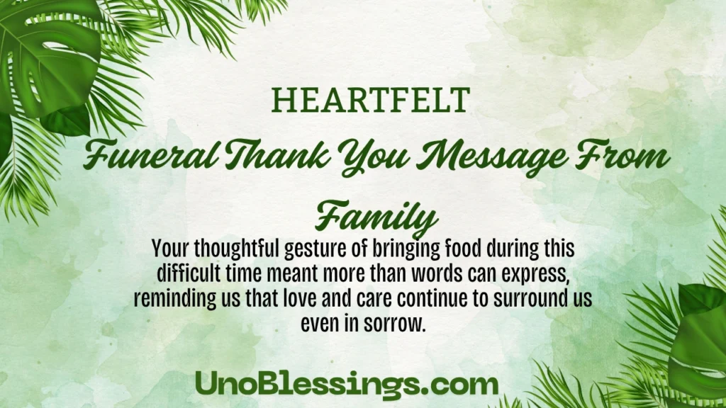 Funeral Thank You Message From Family