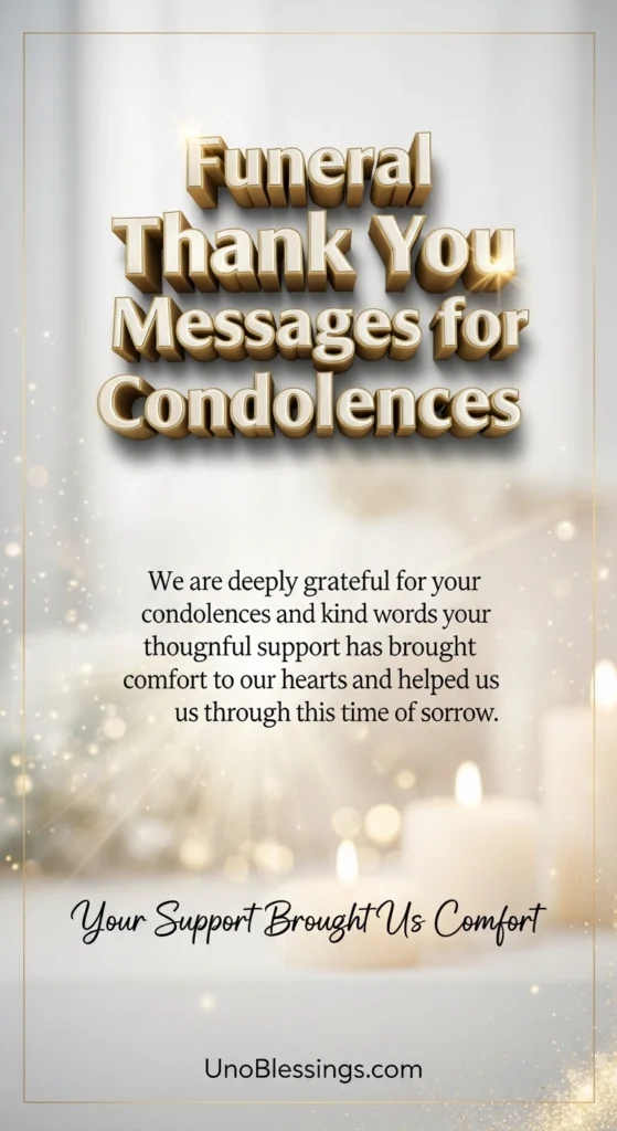 Funeral Thank You Messages for Condolences