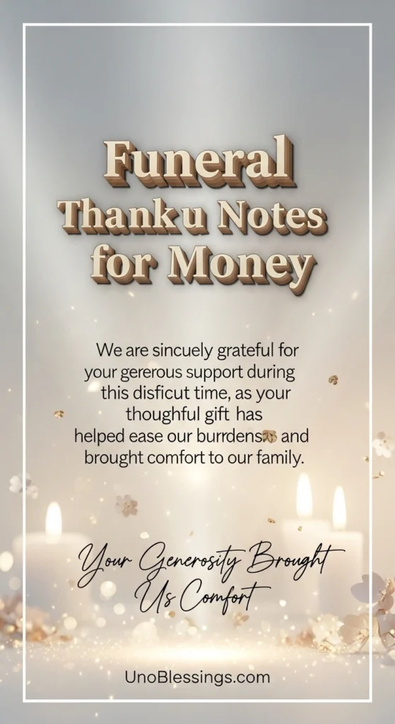Funeral Thank You Notes for Money