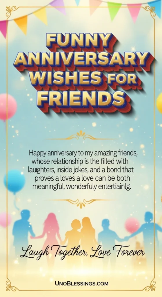 Funny Anniversary Wishes for Friends