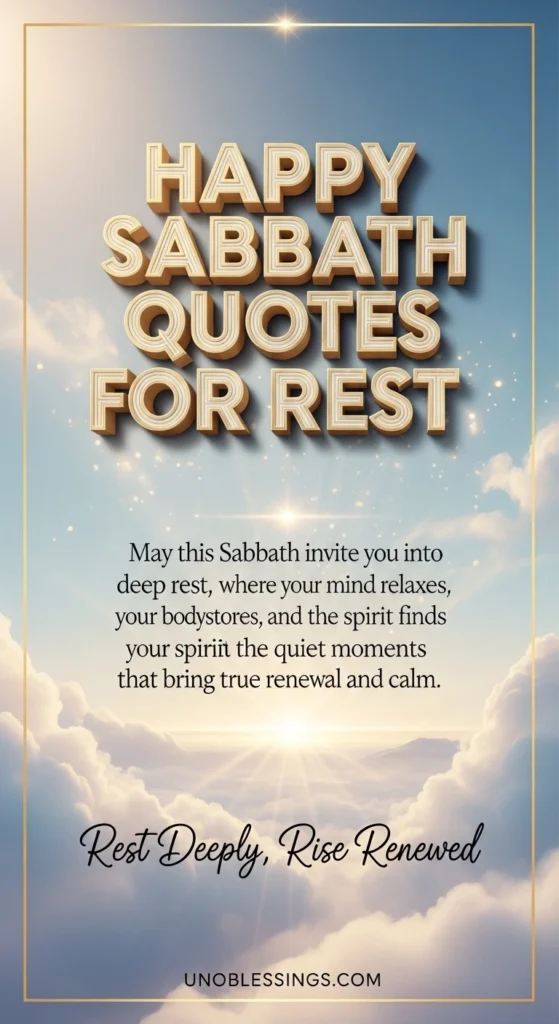 Happy Sabbath Quotes for Rest
