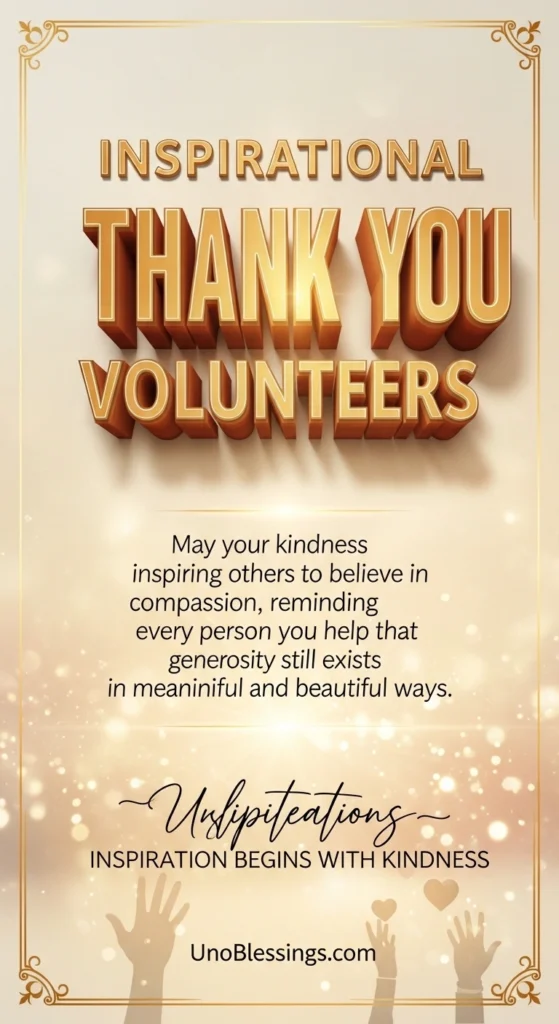 Inspirational Thank You Volunteers