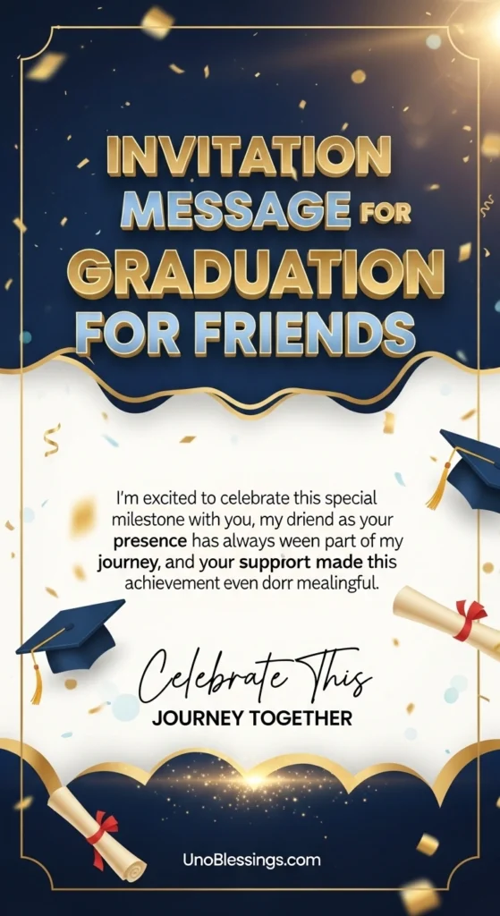 Invitation Message for Graduation for Friends