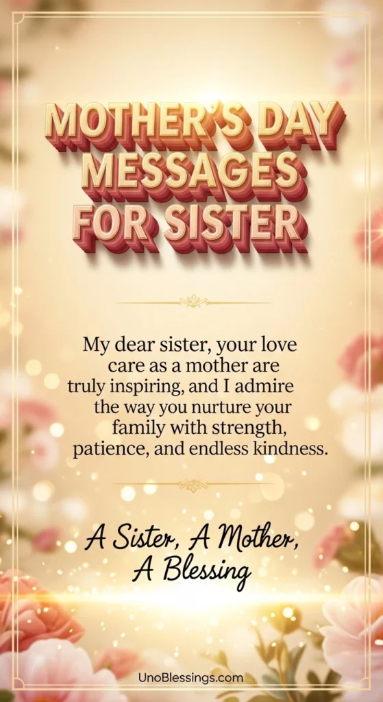 Mother’s Day Messages for Sister