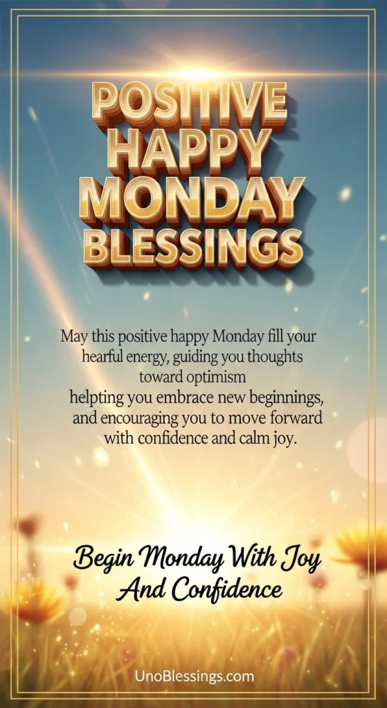 Positive Happy Monday Blessings