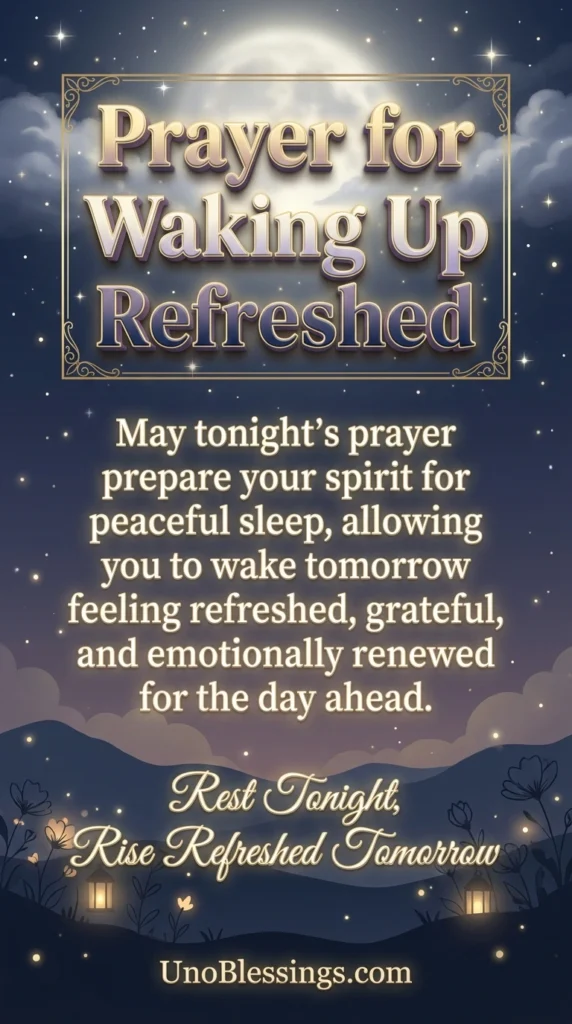 Prayer for Waking Up Refreshed