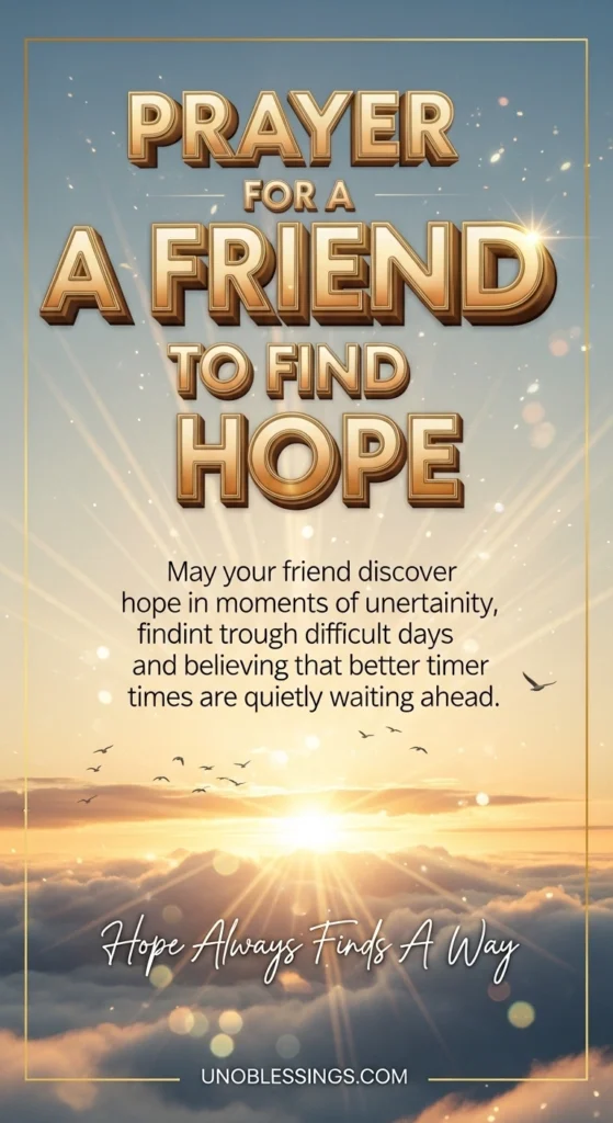 Prayer for a Friend to Find Hope