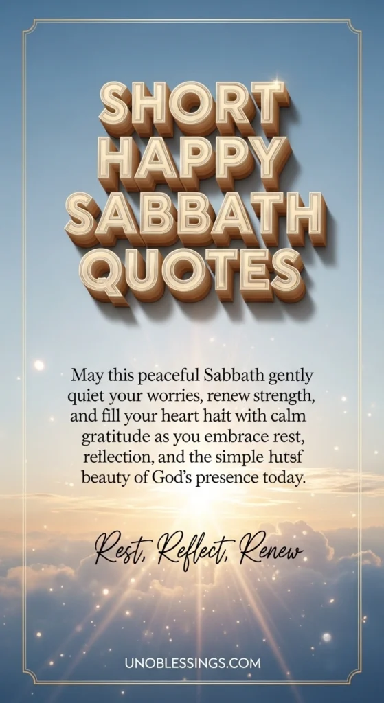 Short Happy Sabbath Quotes