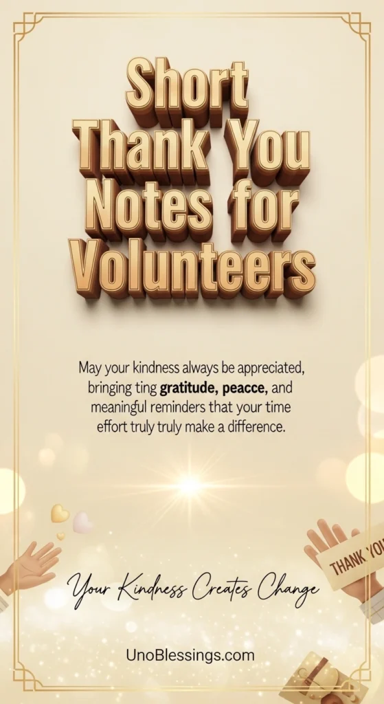 Short Thank You Notes for Volunteers