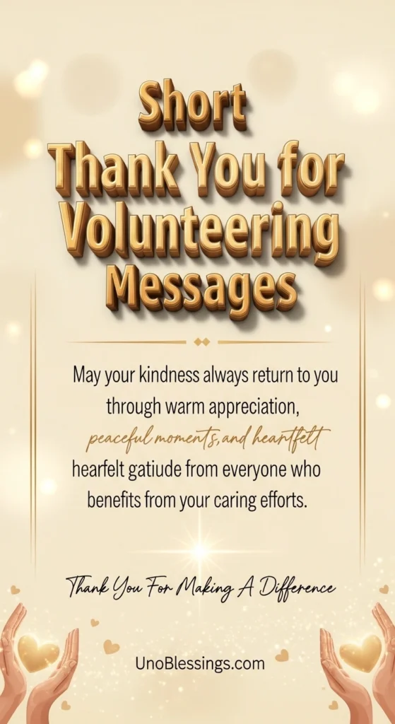 Short Thank You for Volunteering Messages
