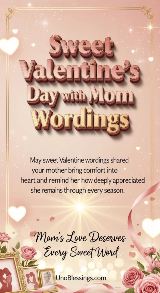 Sweet Valentine’s Day with Mom Wordings