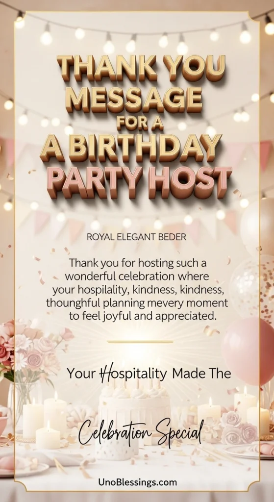 Thank You Message for a Birthday Party Host