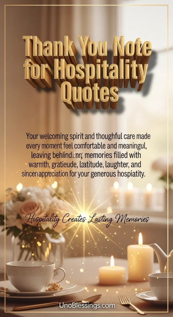 Thank You Note for Hospitality Quotes