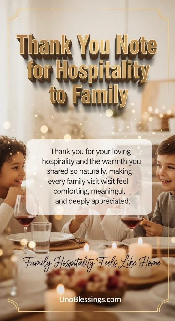 Thank You Note for Hospitality to Family