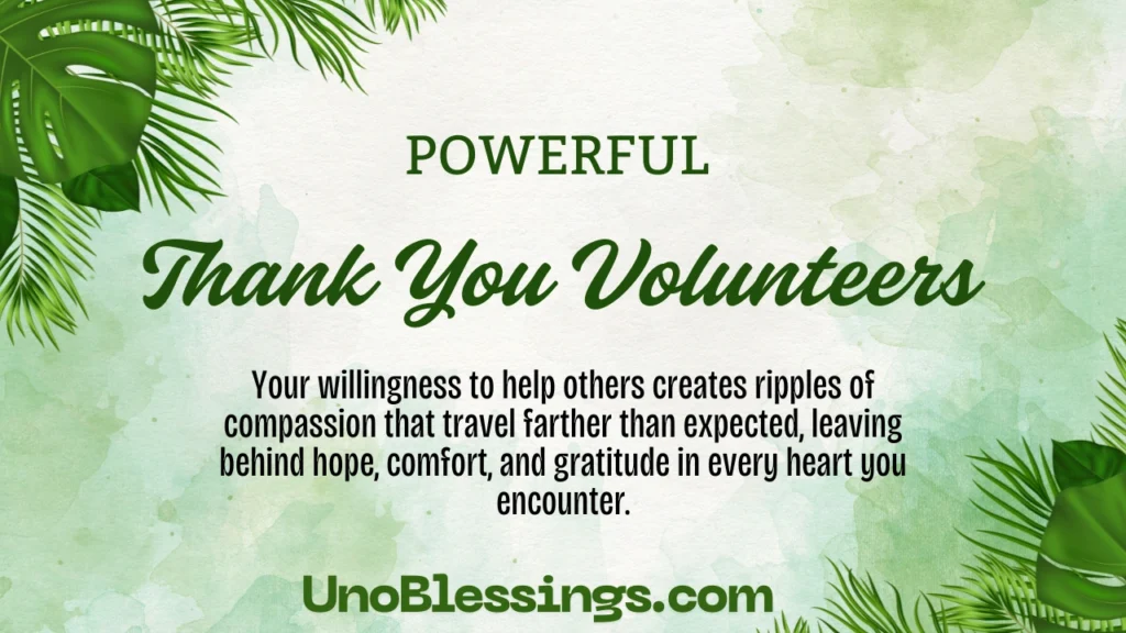 Thank You Volunteers