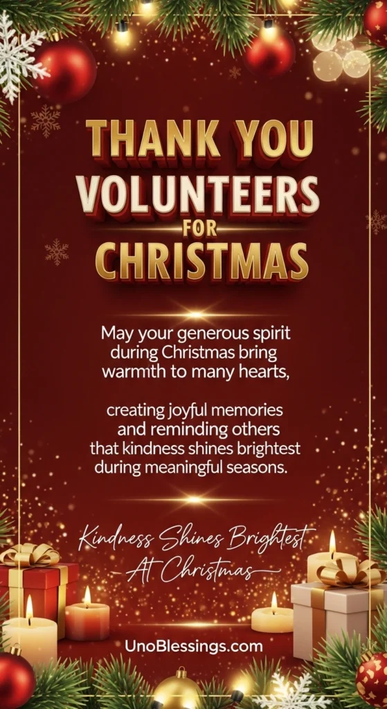 Thank You Volunteers for Christmas