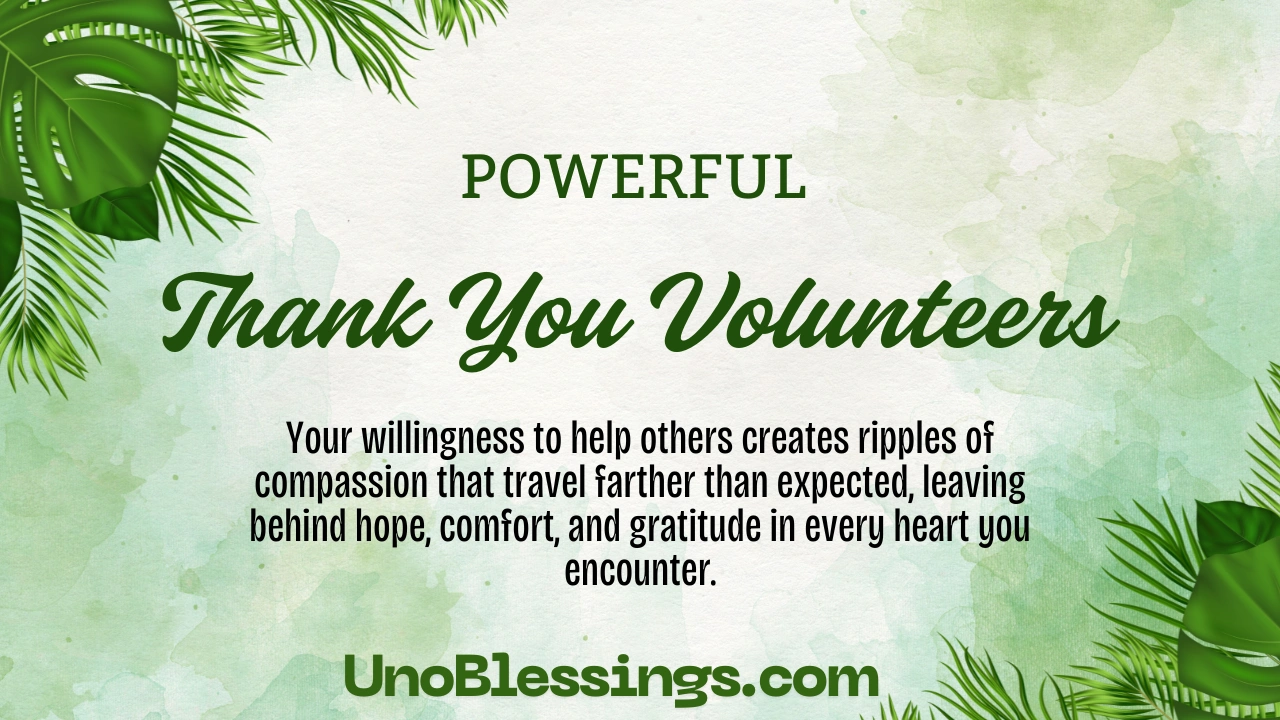 Thank You Volunteers