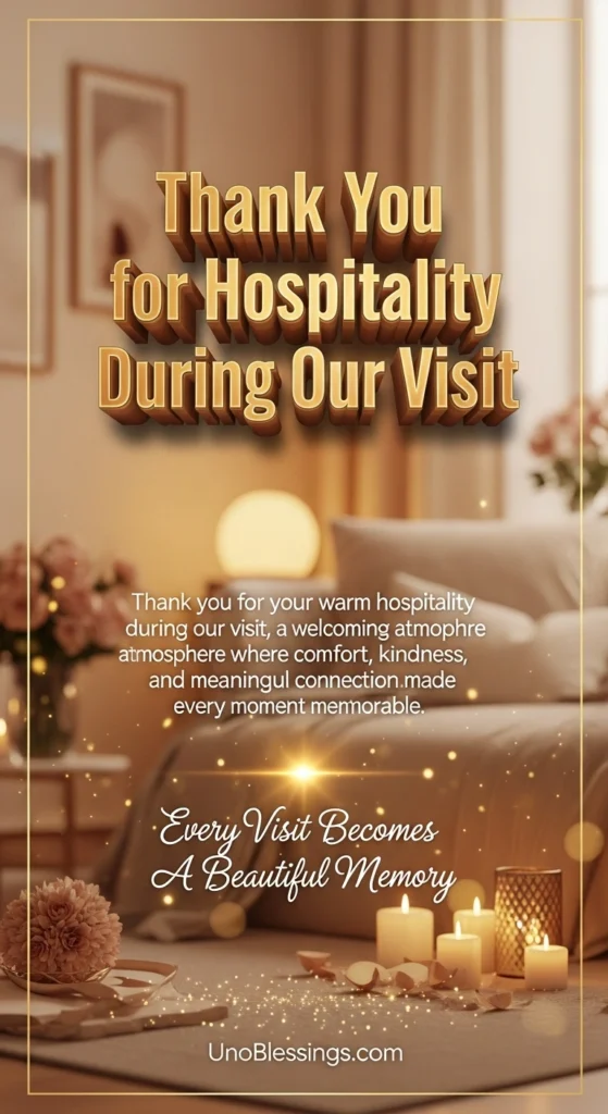 Thank You for Hospitality During Our Visit
