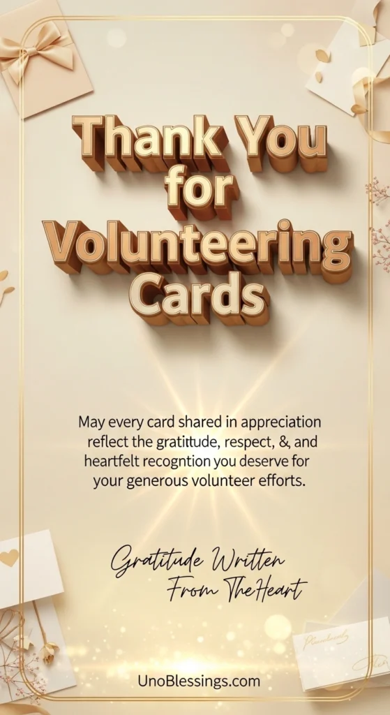 Thank You for Volunteering Cards