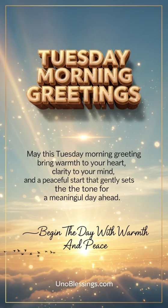 Tuesday Morning Greetings