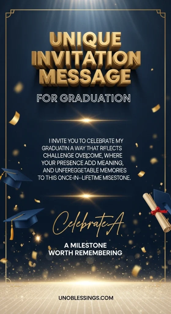 Unique Invitation Message for Graduation