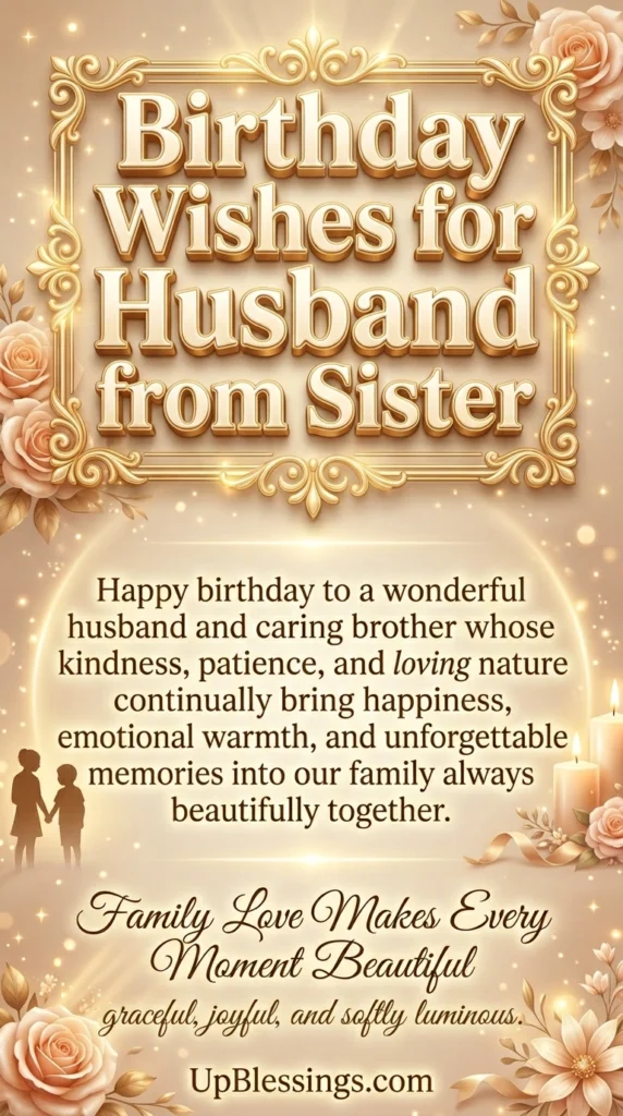 Birthday Wishes for Husband from Sister