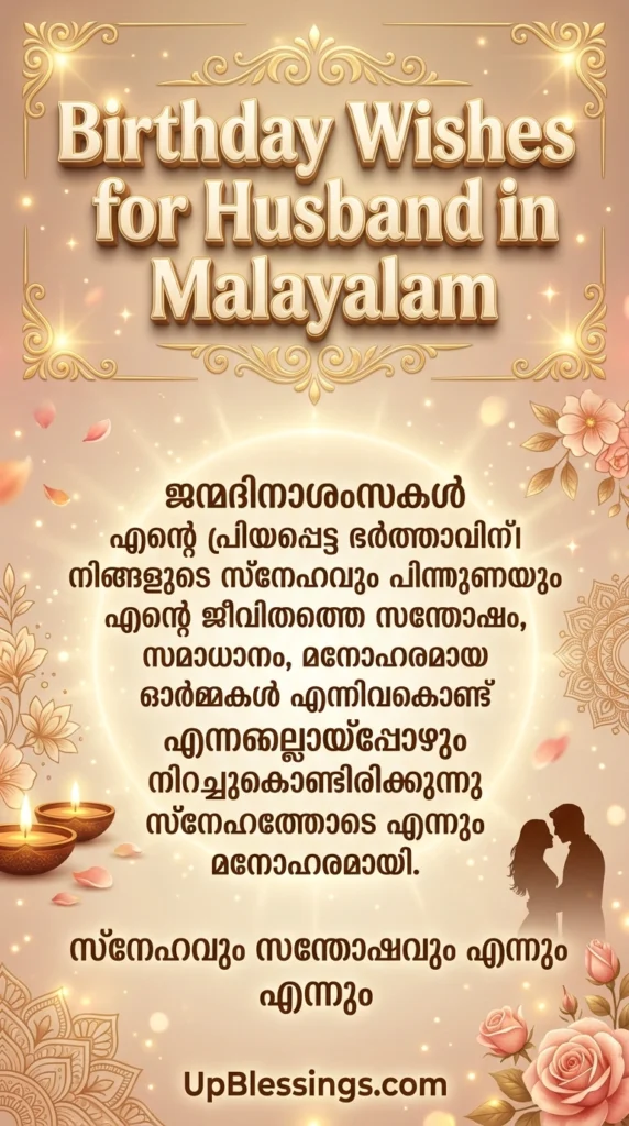 Birthday Wishes for Husband in Malayalam