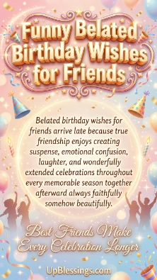 Funny Belated Birthday Wishes for Friends
