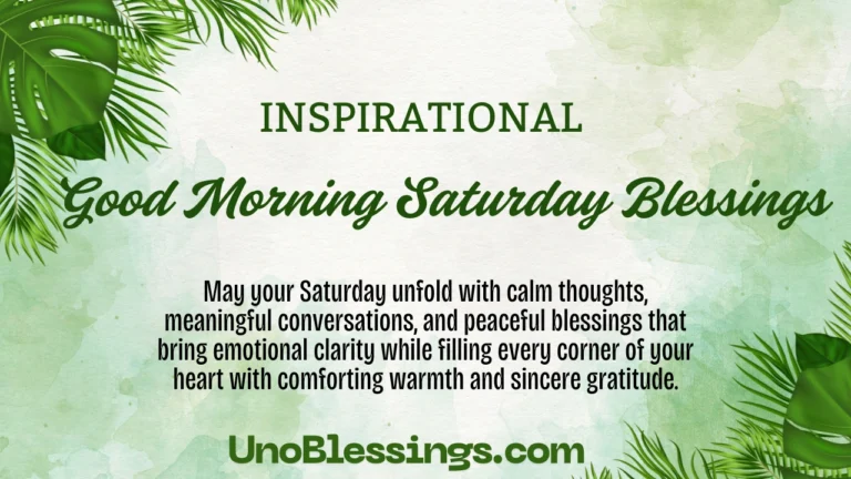 Good Morning Saturday Blessings