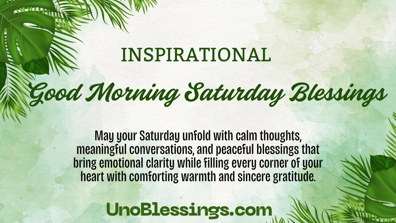 Good Morning Saturday Blessings