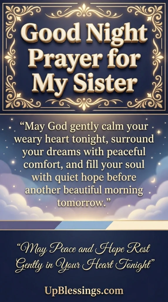 Good Night Prayer for My Sister