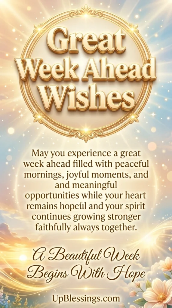 Great Week Ahead Wishes