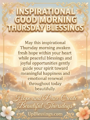 Inspirational Good Morning Thursday Blessings