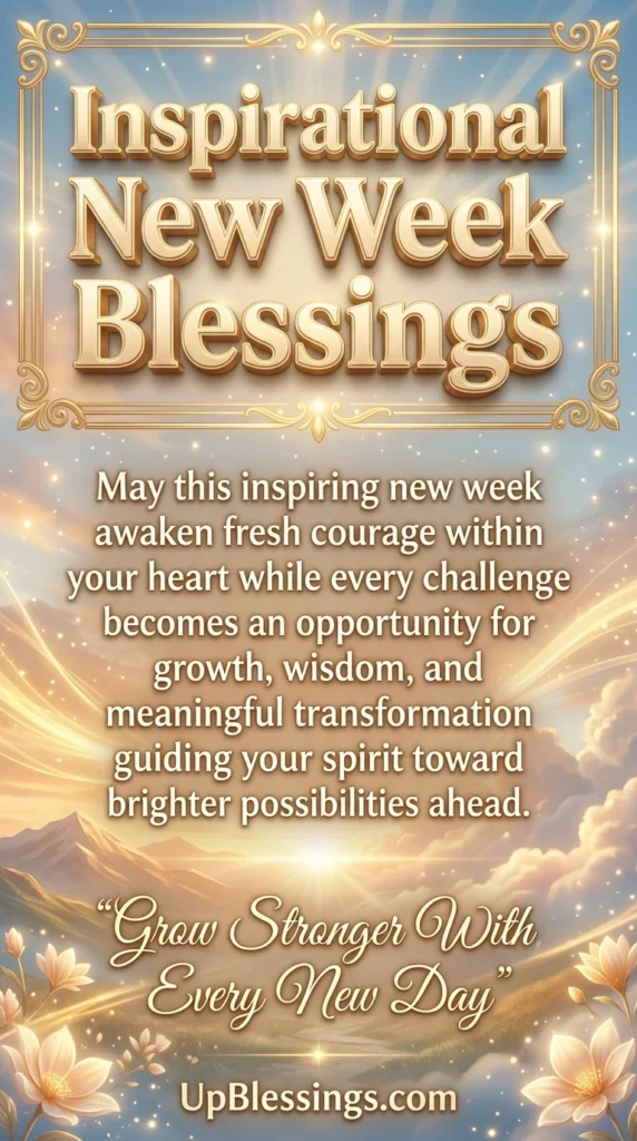 Inspirational New Week Blessings