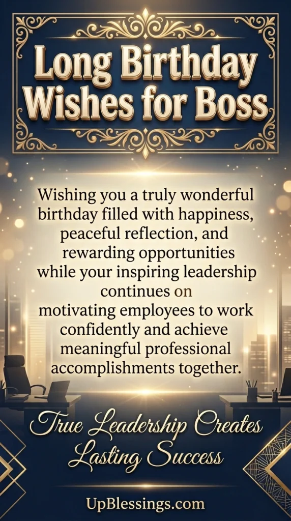 Long Birthday Wishes for Boss
