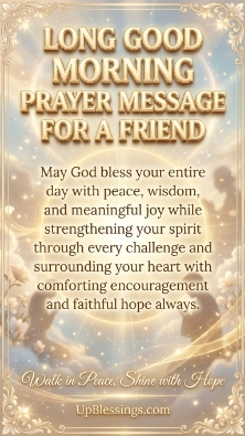 Long Good Morning Prayer Message for a Friend