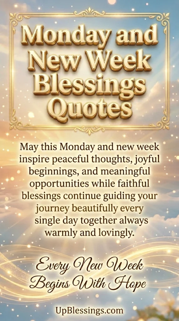 Monday and New Week Blessings Quotes