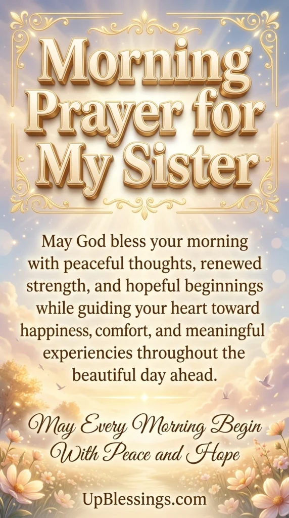 Morning Prayer for My Sister