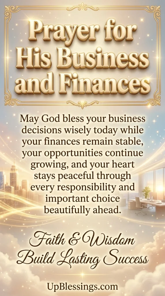 Prayer for His Business and Finances