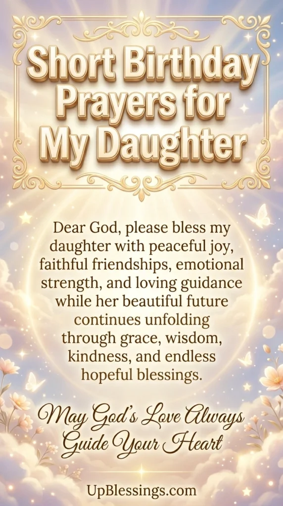Short Birthday Prayers for My Daughter