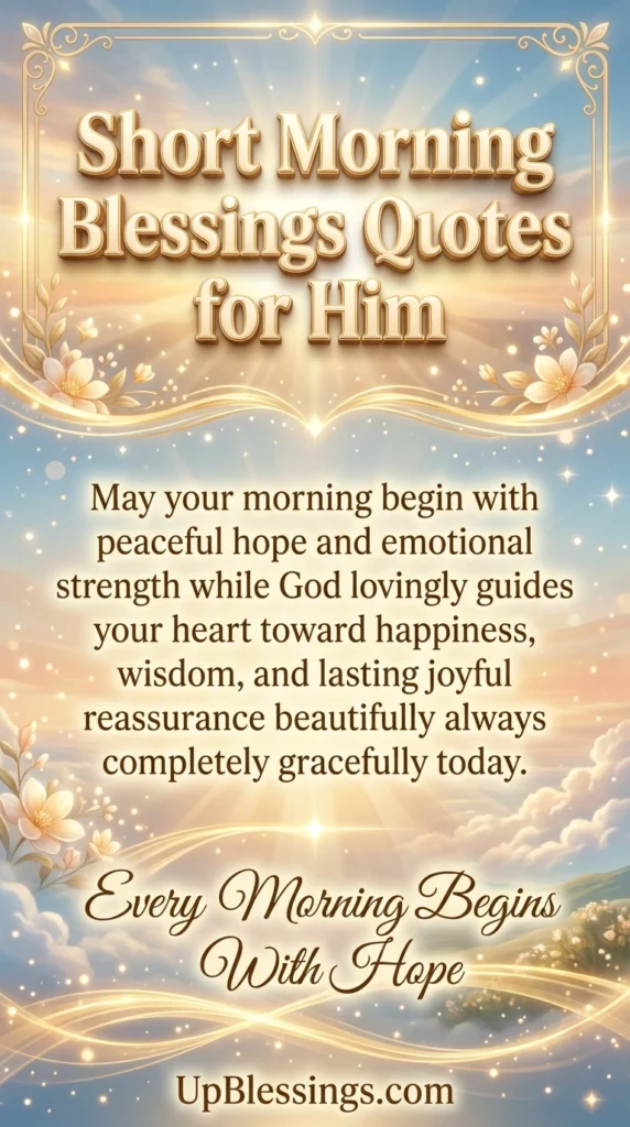 Short Morning Blessings Quotes for Him