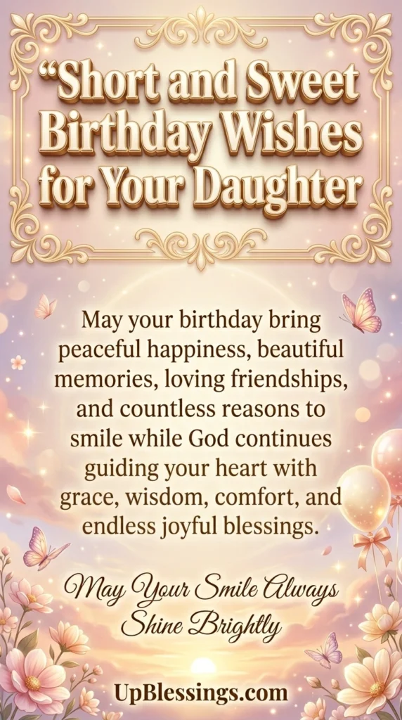 Short and Sweet Birthday Wishes for Your Daughter